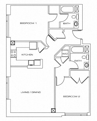 2 Bed Apartment Floor Plan